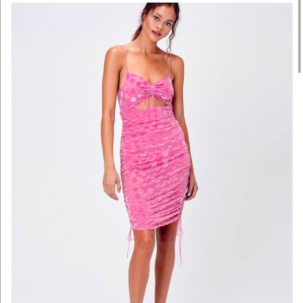 FOR LOVE & LEMONS pink lust fever midi dress